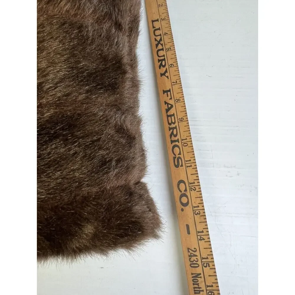 Faux Fur Pillow 15 x 12 Home Decor Custom Made Brown Rustic Cabin Den Man Cave